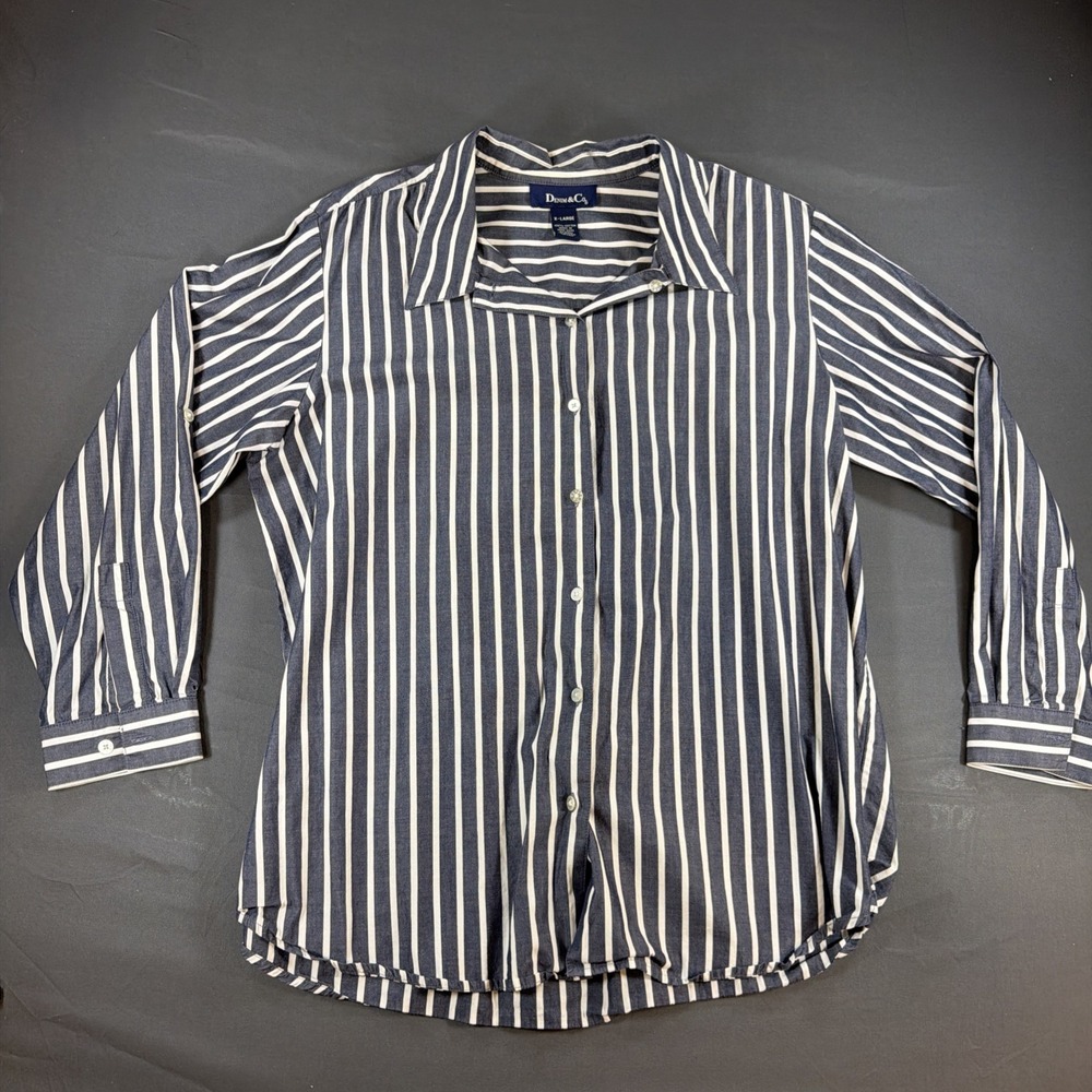 short-sleeve button-down shirt from Denim & Co X Large